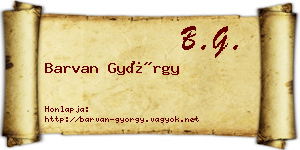 Barvan György névjegykártya