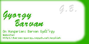 gyorgy barvan business card